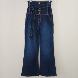 Baby Phat Y2K High Waisted Stacked Double Belt Loop Flare Jeans Blue Size 5